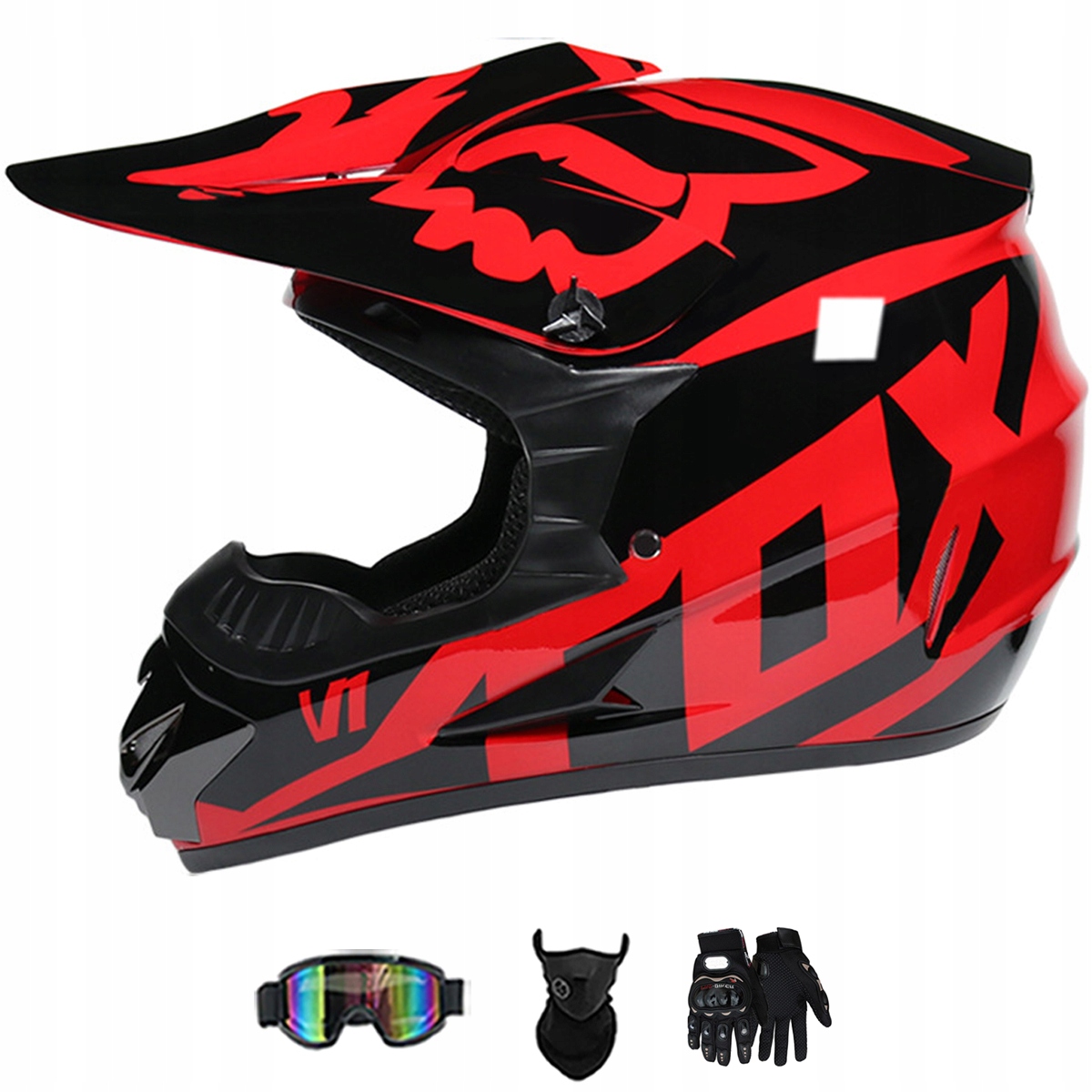 Motocyklová Přilba Lehká Enduro Quada Brýle Rukavice Maska S