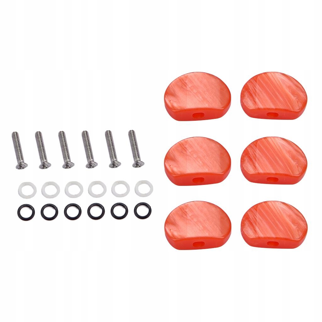 de-6 Pieces guitar tuning Pegs Machine Heads Buttons Caps Knobs Orange