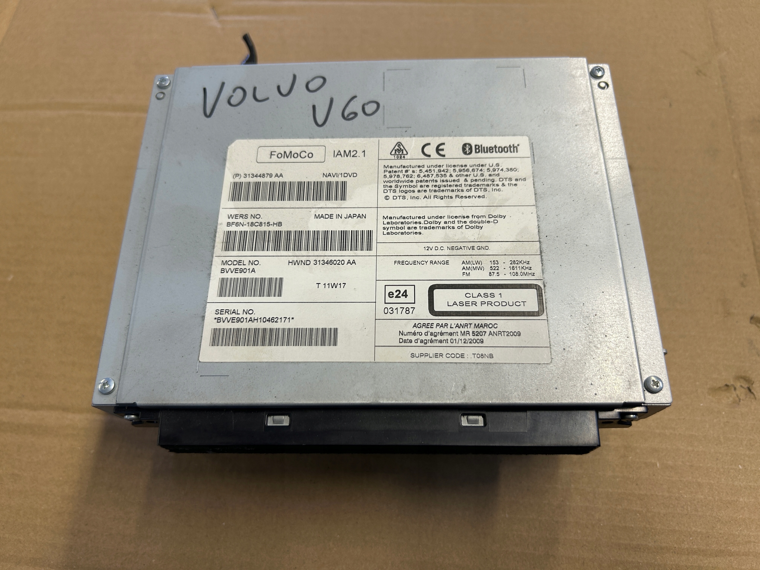 VOLVO V60 ORYGINALNE RADIO Navigation BF6N-18C815-HB