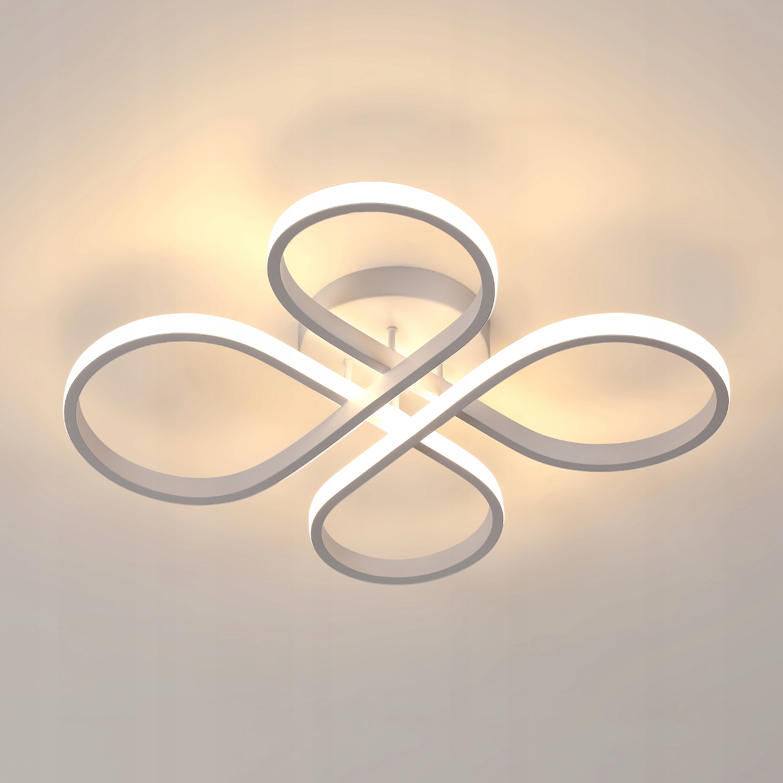 Zyrandol Sypialnia Lampa Sufitowa Led Biały Nowoczesna Do Salonu 3000K