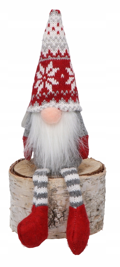 

Skrzat gnom czerwony, szary długie nogi 28cm