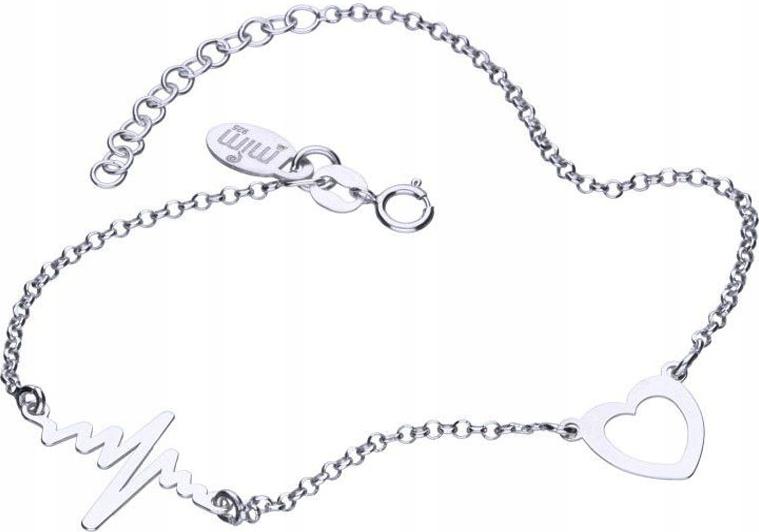Stříbrný náramek 925 linie života a srdce 1,88 g s přívěsky, módní vzor