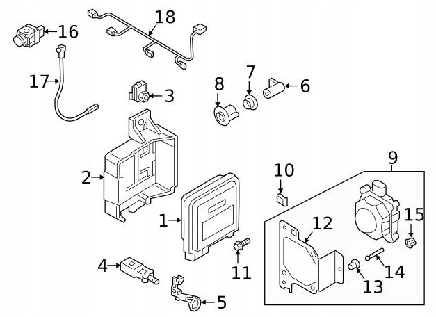 SPINKA KLIPS MOCOWANIA RADARU AUDI SKODA VW 0203009002 Numer katalogowy części 0203009002
