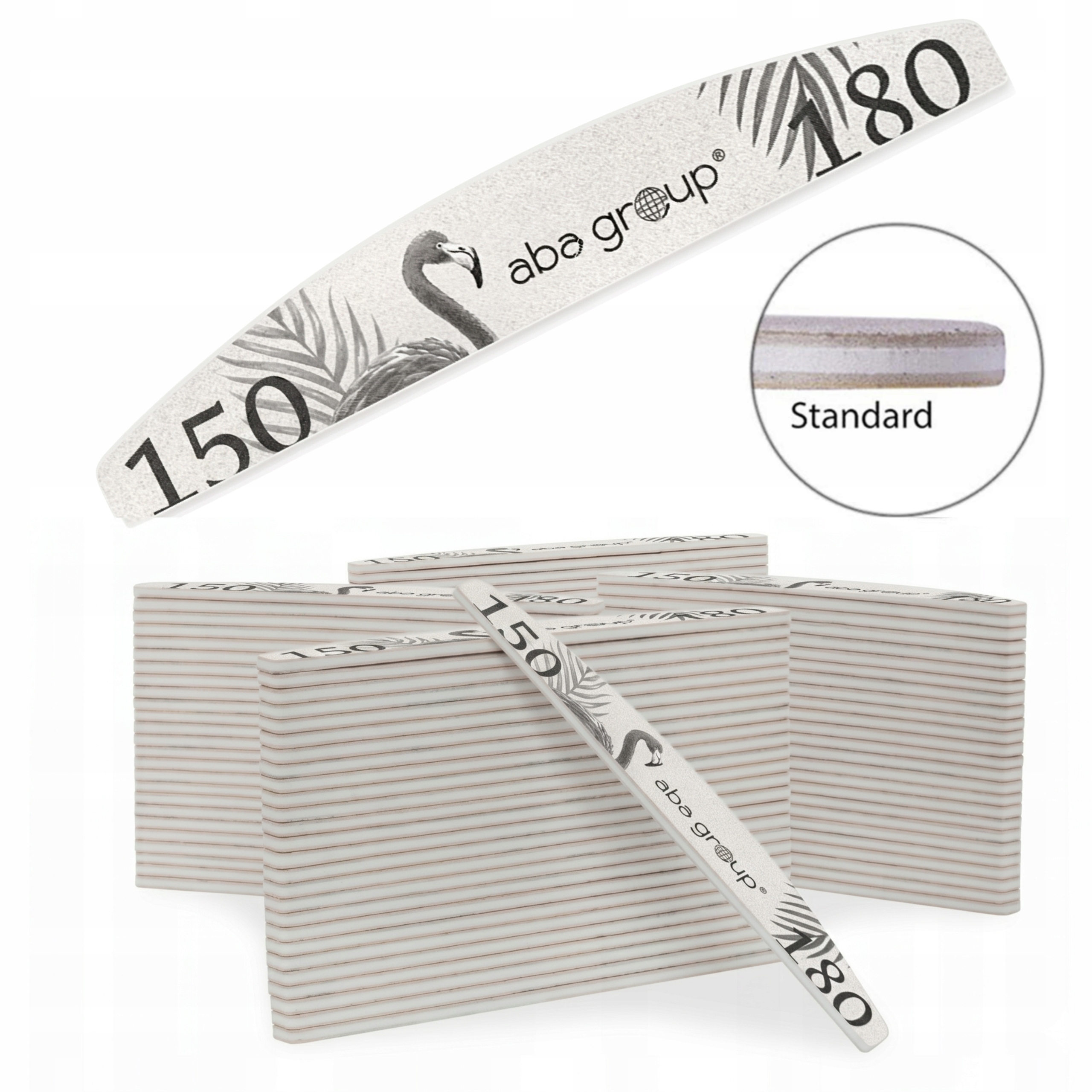 Pilniki do paznokci Aba Group 150/180 półksiężyc standard