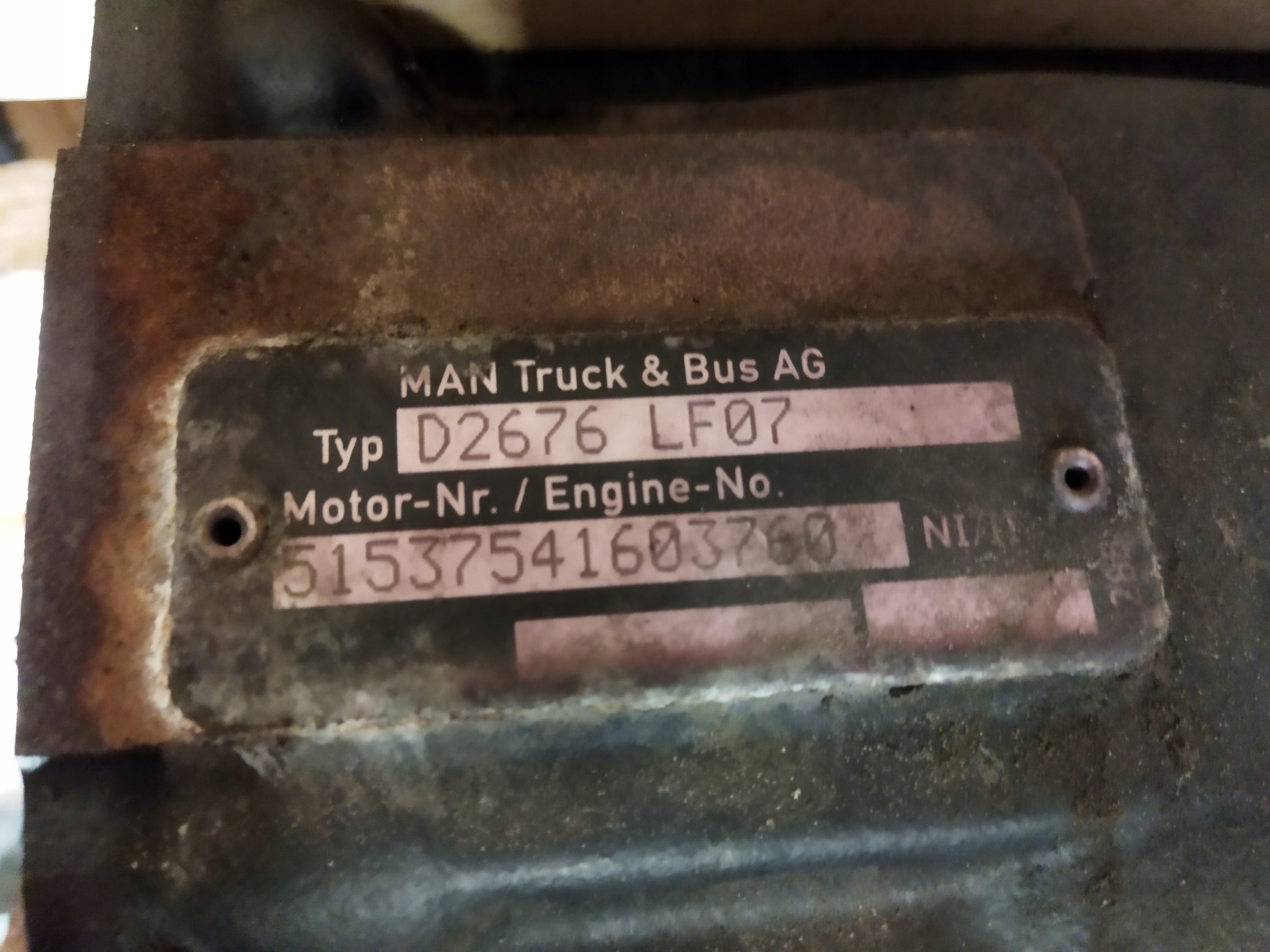 BLOK SILNIKA MAN TGX D2676 480 KM EURO 5 Jakość części (zgodnie z GVO) O - oryginał z logo producenta pojazdu (OE)