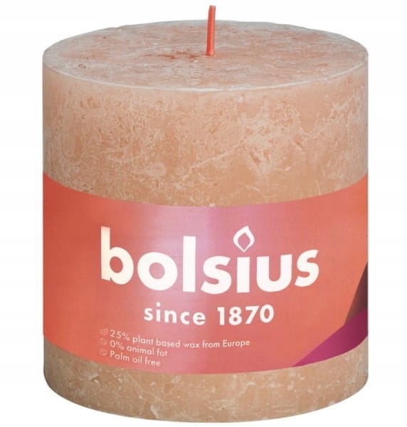 

Bolsius Rustic Shine Świeca pieńkowa mglisty róż