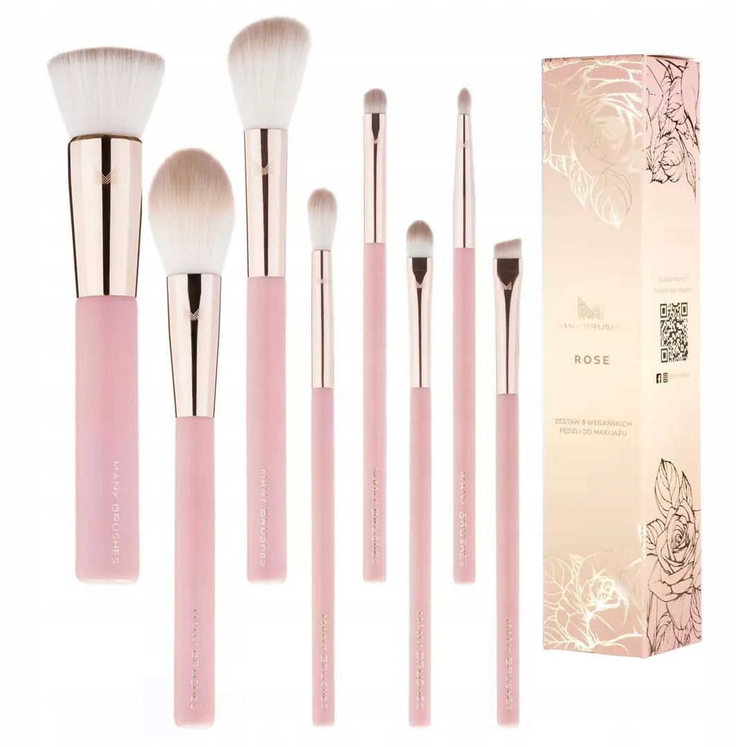 Many Brushes Sada 8 veganských štětců Rose