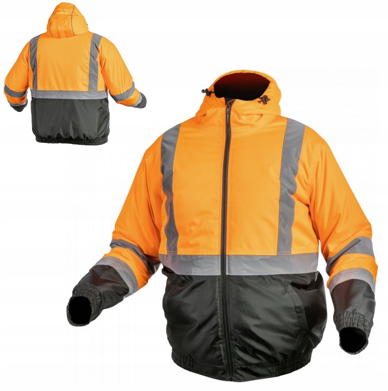 Pracovní Zimní Reflexní Zateplená Bomber Bunda Orange Oker