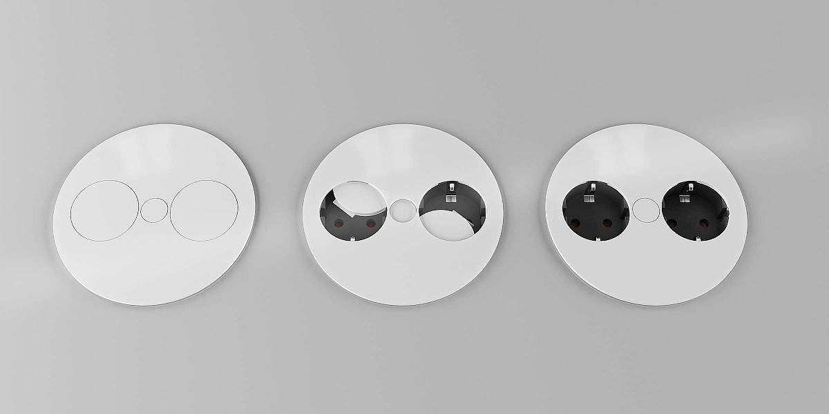 Gniazdo do blatu podwójne BACHMANN TWIST biały Marka inna