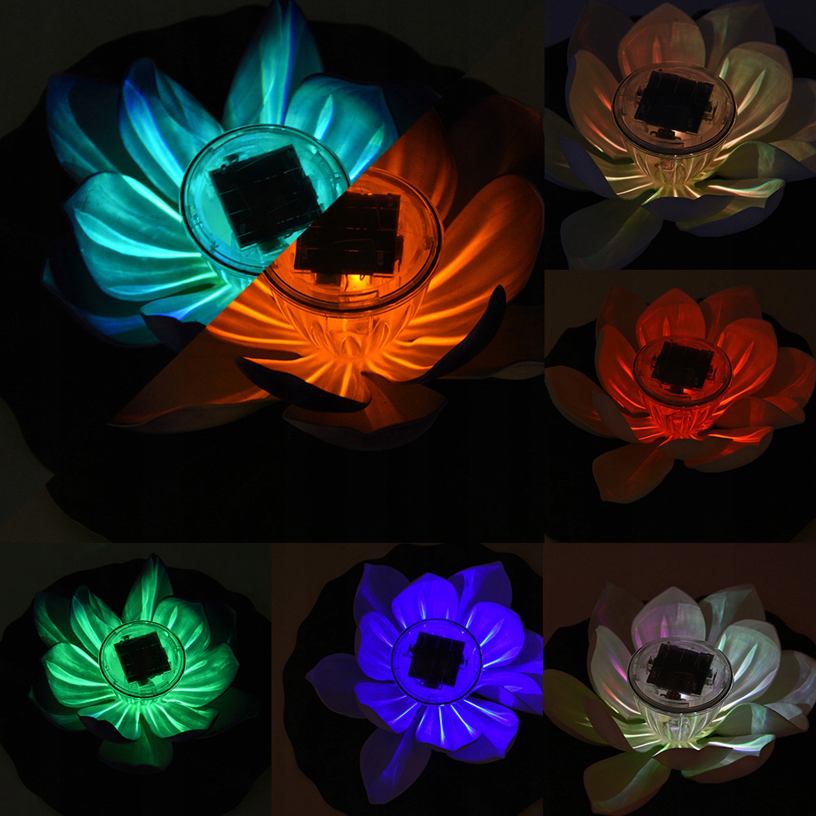 LAMPA SOLARNA LED LILIA WODNA RGB Z PANELEM SŁONECZNYM ZIELONY Zawiera baterie nie