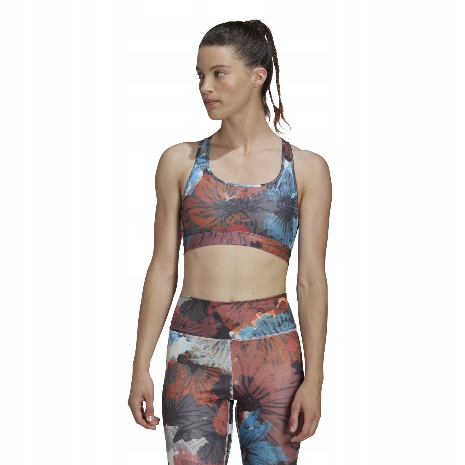 Podprsenka adidas Powerreact Training Medium-Support Allover Print Bra