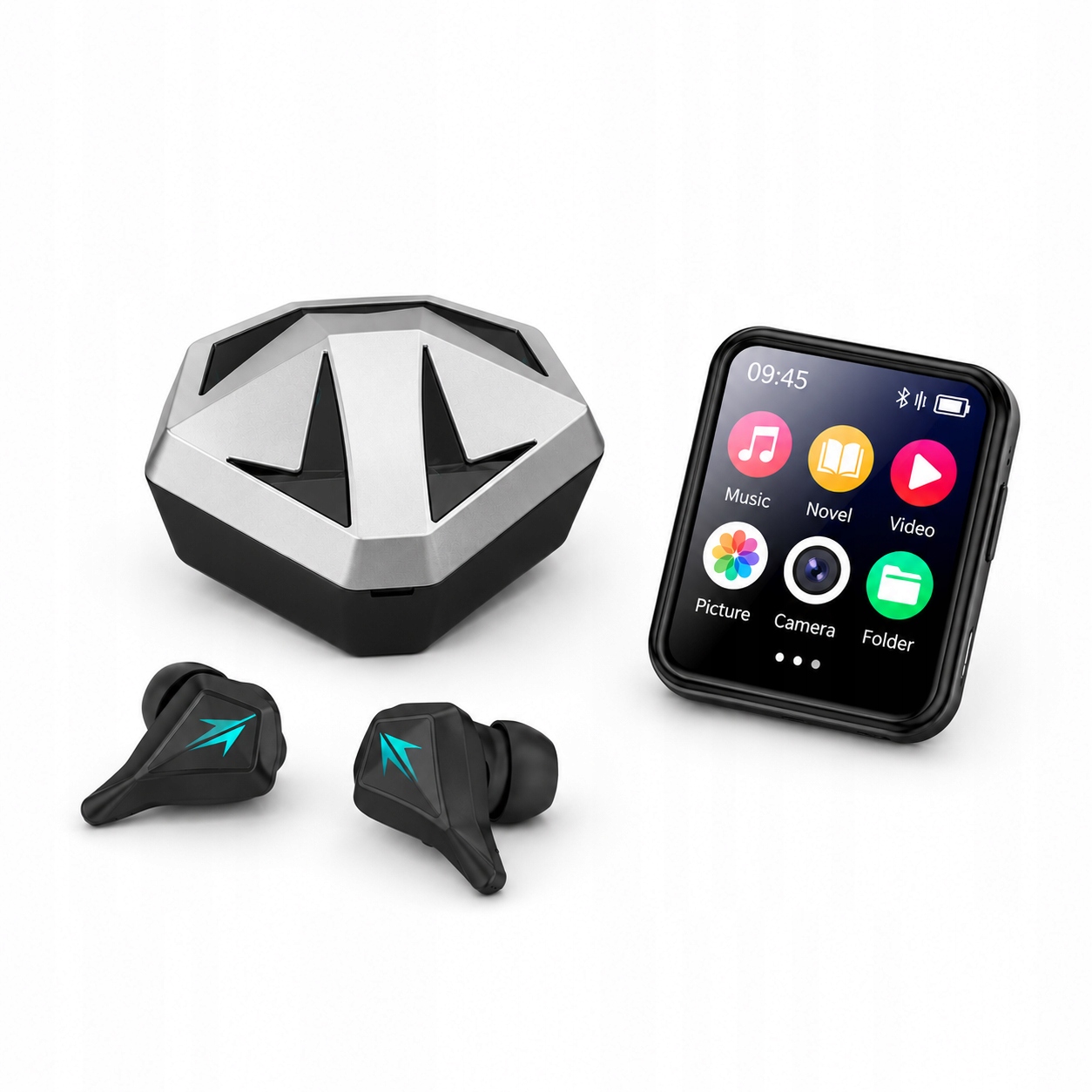 Multimediální přehrávač MP3 8 Gb sluchátka Gaming Tws Led