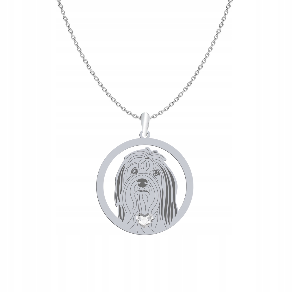 Stříbrný náhrdelník z Lowchen 925 Dárek Žena Řetízek Gravírování Bonus