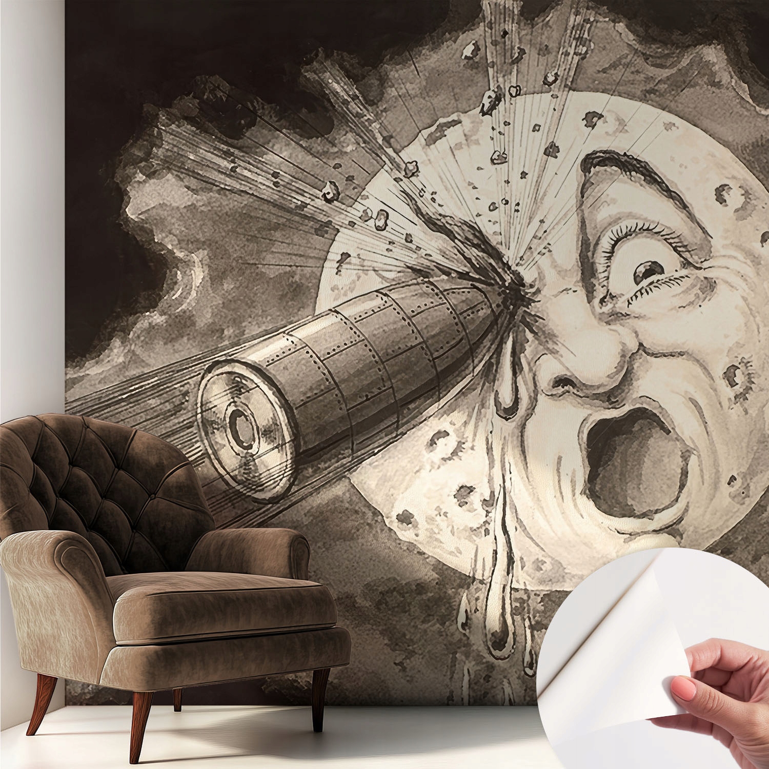 Tapeta Samolepicí nástěnná zeď Premium Vesmírná kolize 250 x 250 cm
