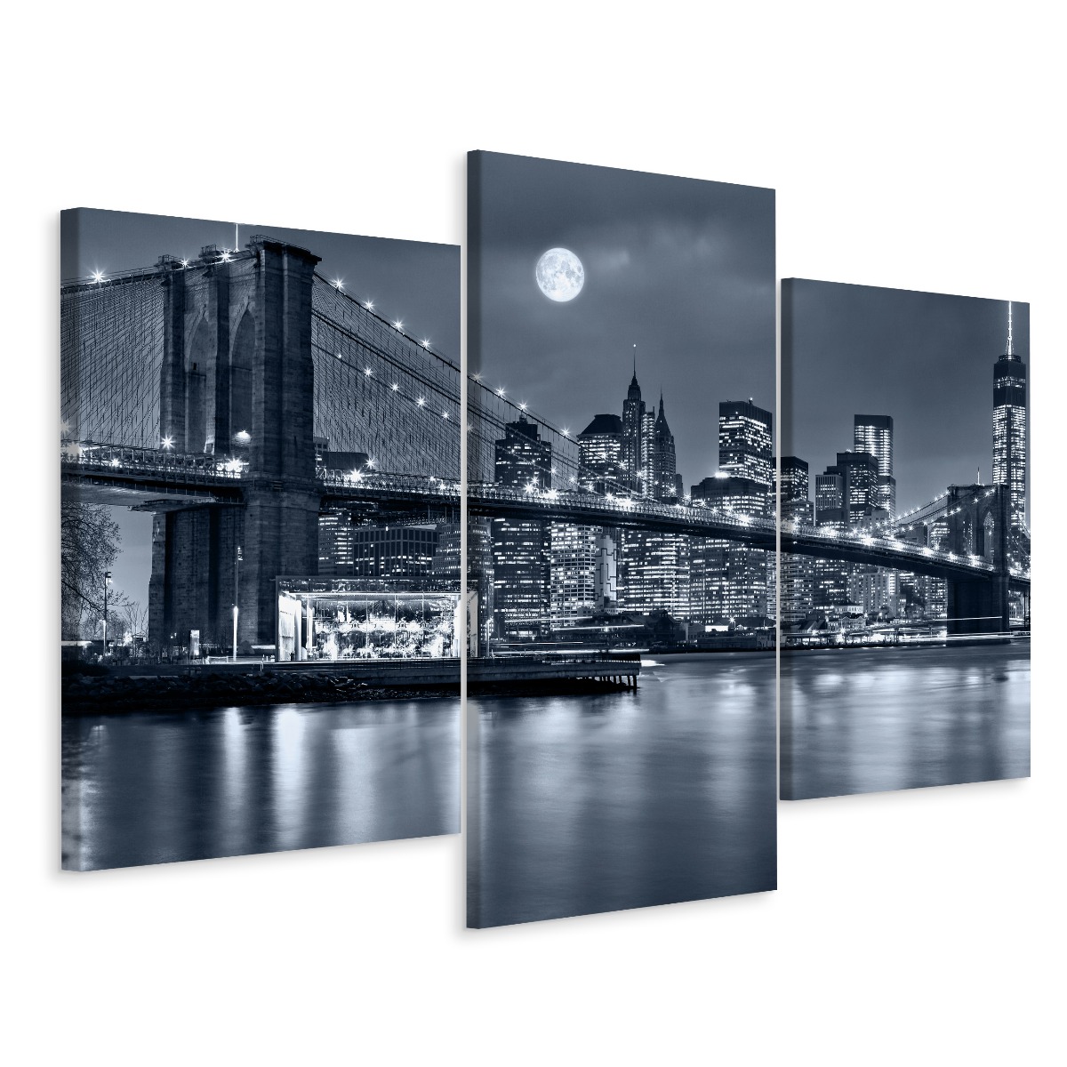 

Obraz 3 Części New York Most Noc Efekt 3D 90x60