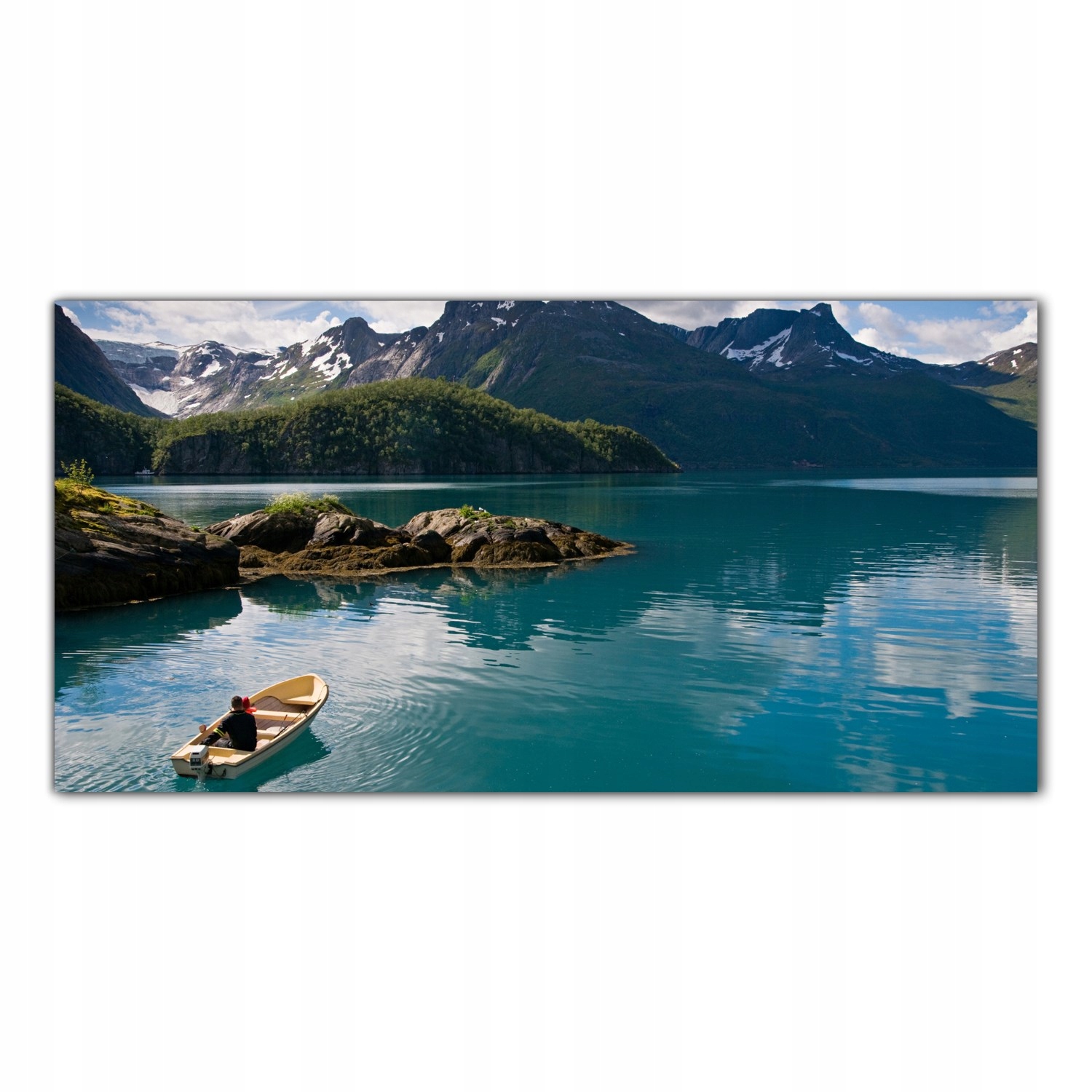 

Hartowany Obraz Szklany Łódka Jezioro Góry 100x50