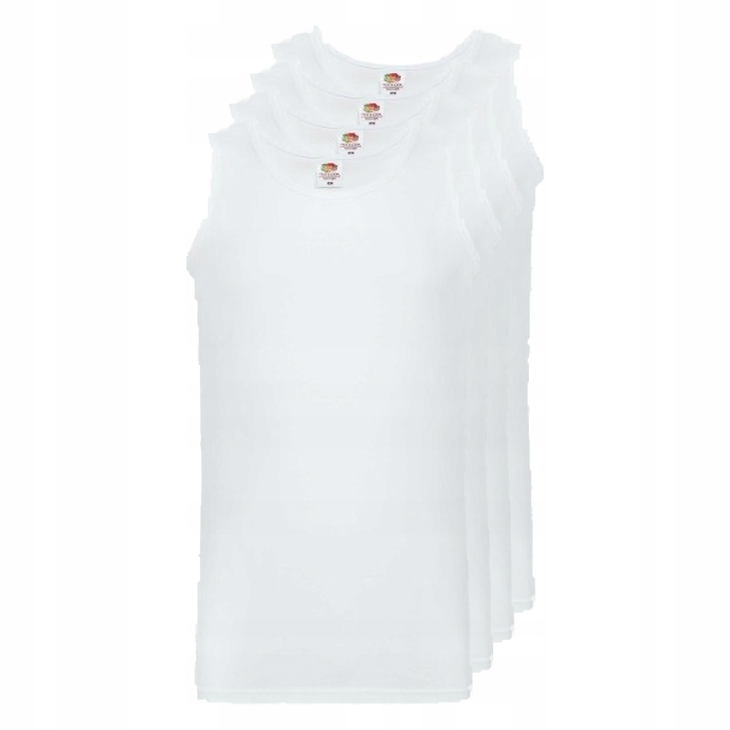 4x Tričko sportovní vesty Fruit of the Loom bílé, velikost 3XL