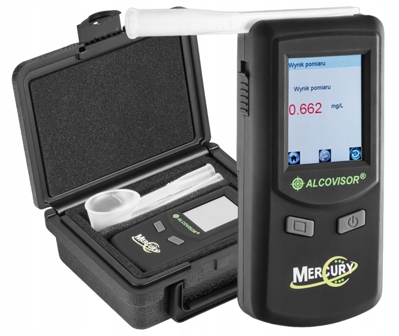 Skríningový a náustkový alkohol tester Policajný Alcovisor Mercury