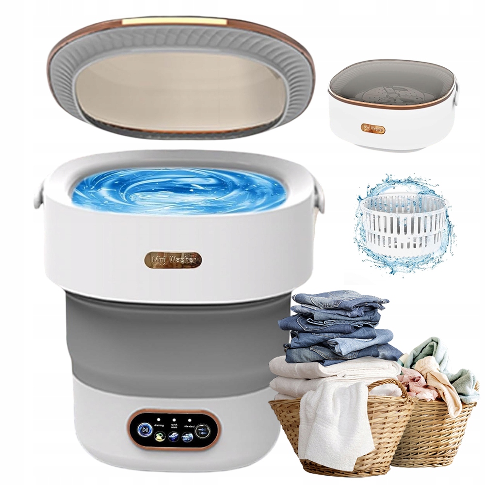 Mini Turistická Pračka Automatická Skládací Přenosná 12 L S Vypouštěcím Košem