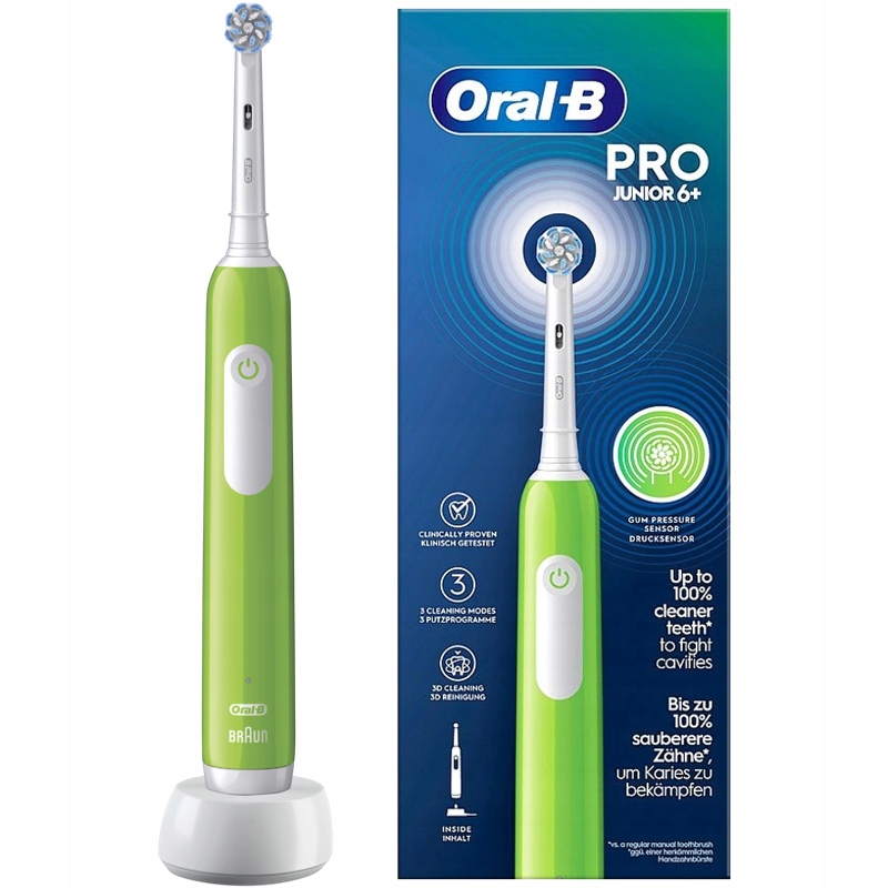 Szczoteczka Elektryczna dla Dzieci Oral-B Junior Green, 3 tryby pracy