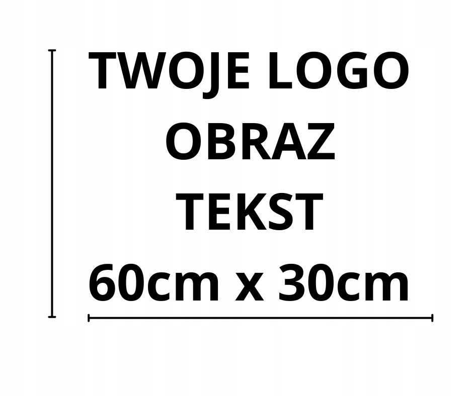 Naklejka Bez Tła Na Auto Szybę Witrynę Twoje Logo Obraz Tekst 60x30cm