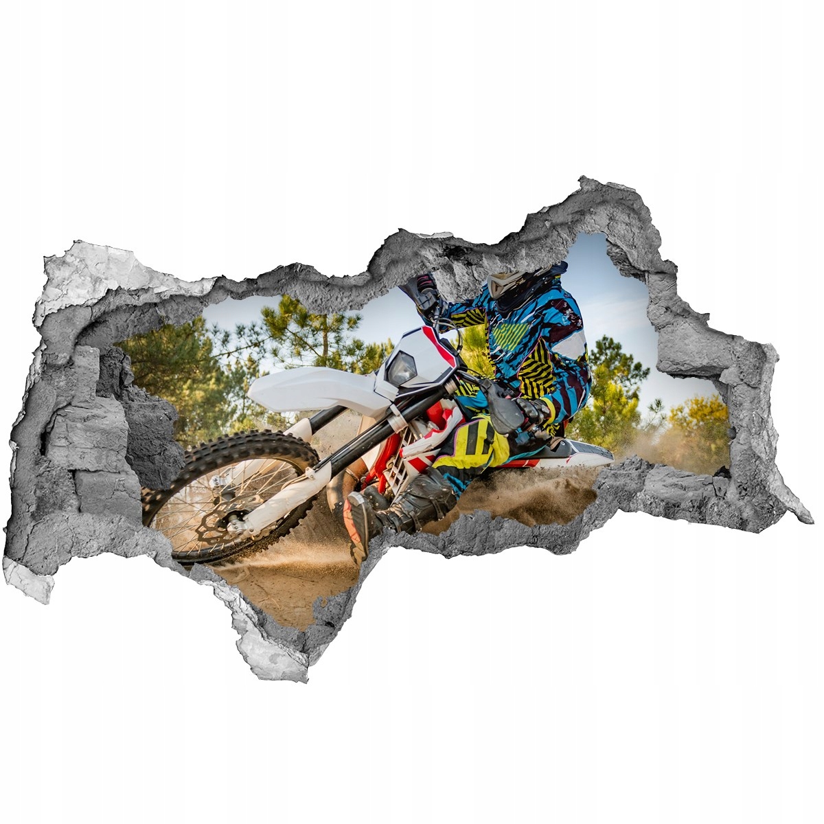 

Foto zdjęcie dziura na ścianę Naklejka Motocross