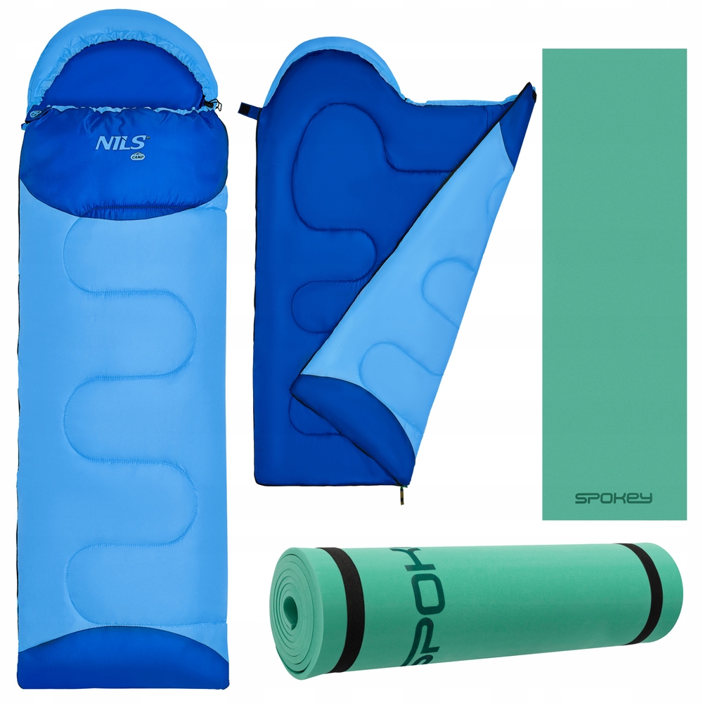 Turistický spací pytel Teplá obálka S Kapucí Kempingový 180x60 cm Karimatka
