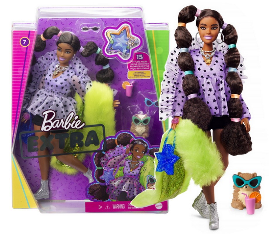 

Lalka Barbie Extra lalka jeżyk w okularach akc