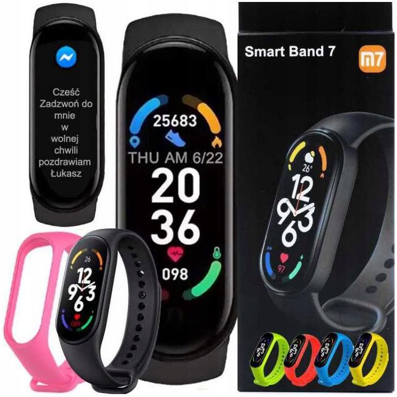 SMARTBAND M7 OPASKA SPORTOWA SMARTWATCH + 2 PASKI