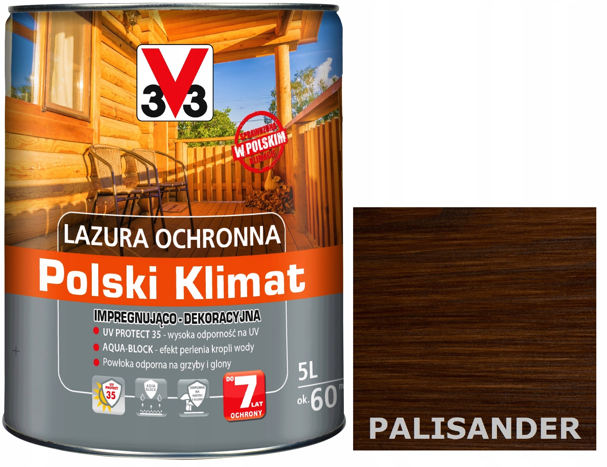 Lazura V33 Polski Klimat 7 lat Palisander 5L