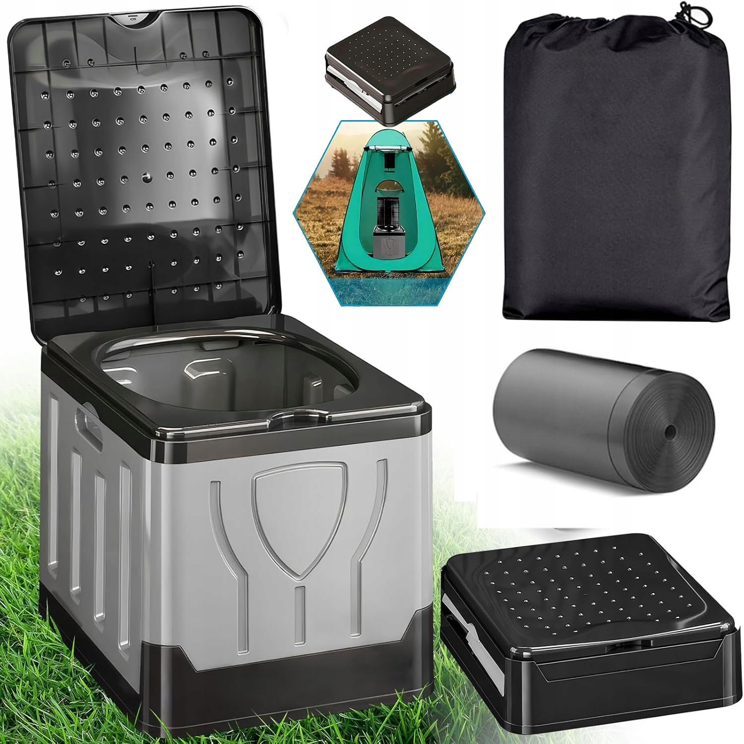 Přenosná Turistická Toaleta Skládací Wc Mobilní Wc Do Stanu Silná 150 Kg