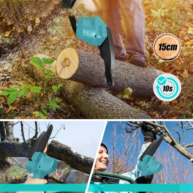 PIŁA ŁAŃCUCHOWA AKUMULATOROWA 6"+ 4" PILARKA RĘCZNA GAŁĘZIÓWKA MOCNA 2x AKU Zasilanie akumulatorowe