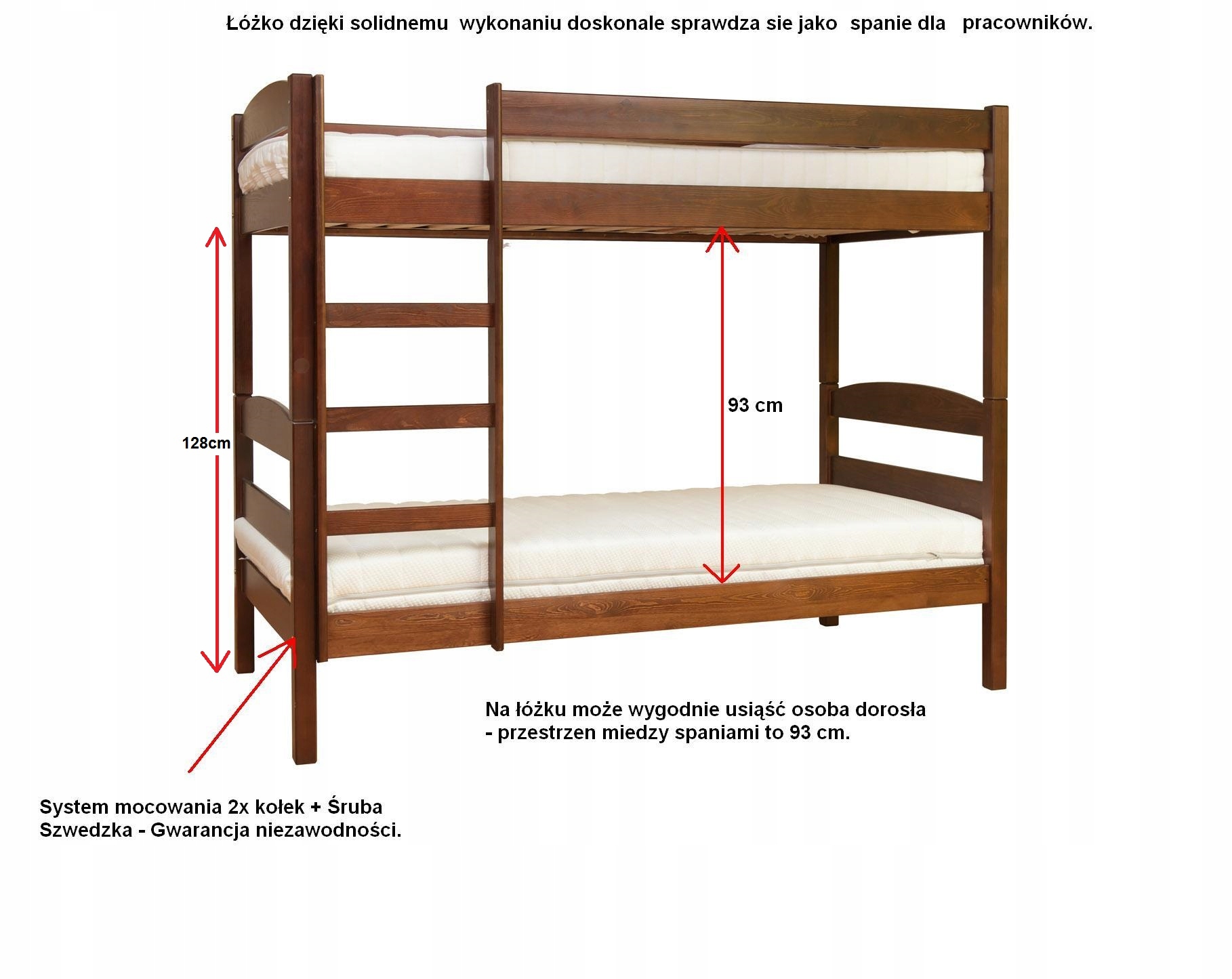 Poschodová posteľ 80x200 + husté rámy, kvalitný drevený nábytok