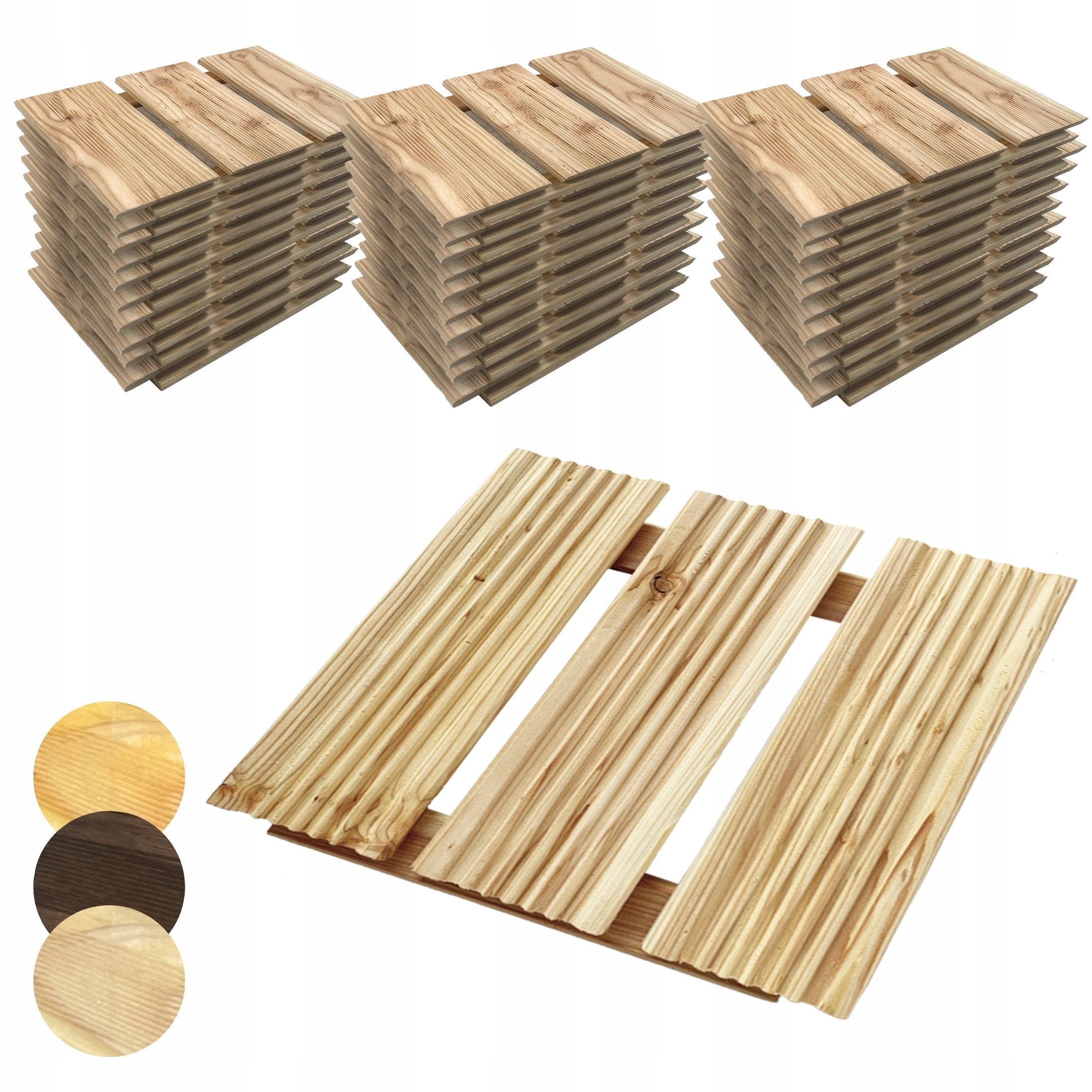 Plošina Dřevěný balkonový panel 30x30 cm, neimpregnovaný 56 ks