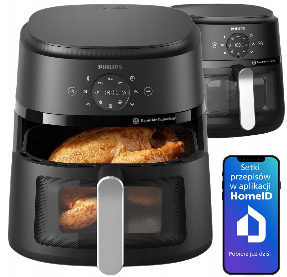 Frytkownica Beztłuszczowa Philips Ovi XL Duża 6,2L Air Fryer 1700W NA231/00