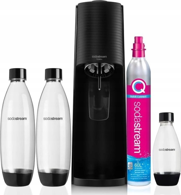 Saturator do wody gazowanej SodaStream Terra czarny + 3 butelki