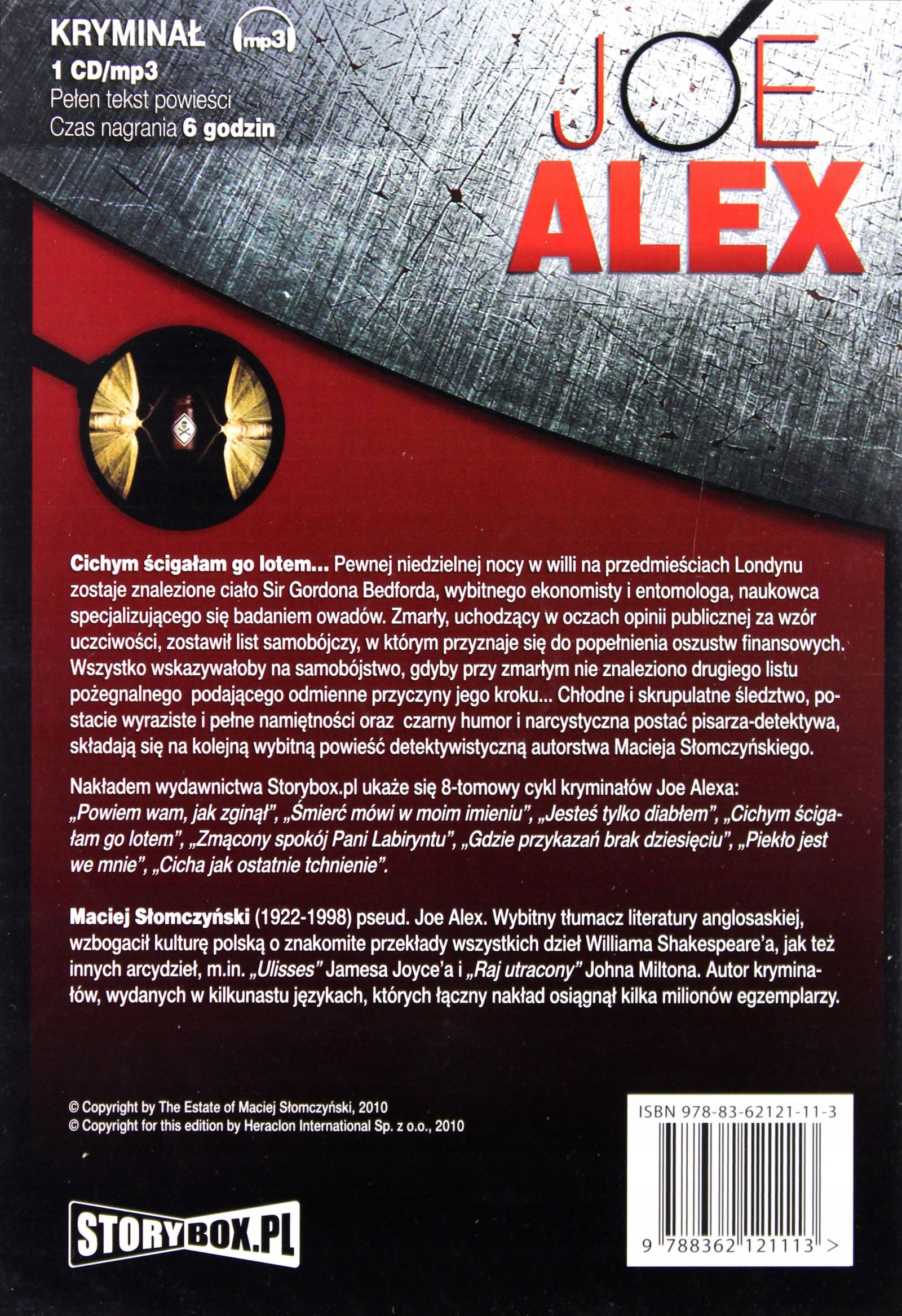 CICHYM ŚCIGAŁEM GO LOTEM - JOE ALEX [AUDIOBOOK] [CD-MP3] Stan opakowania oryginalne