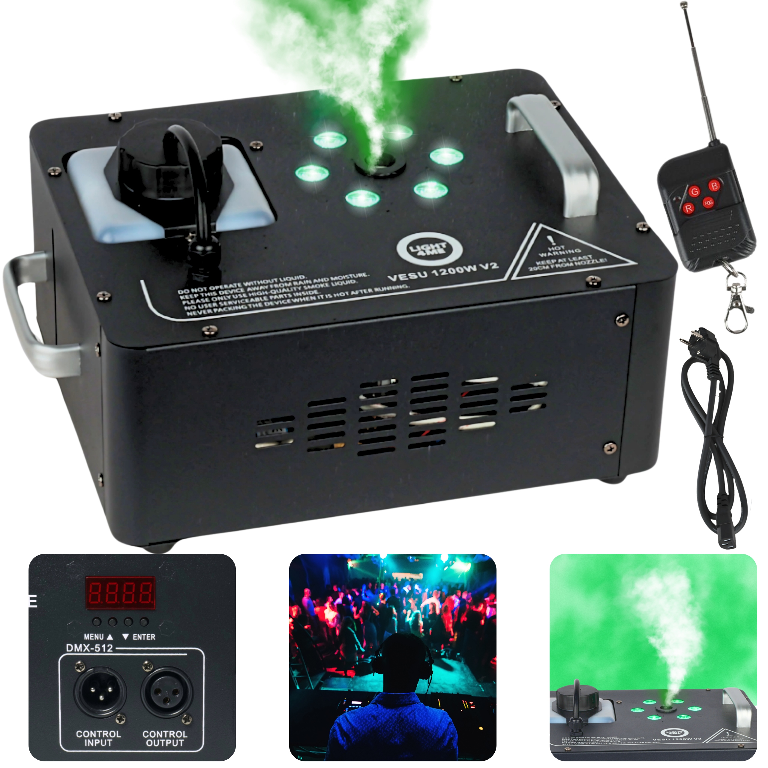 Vytvárač Vertikálneho Dymu s Led Rgb 1200 W Dymová Jednotka DMX Pilot