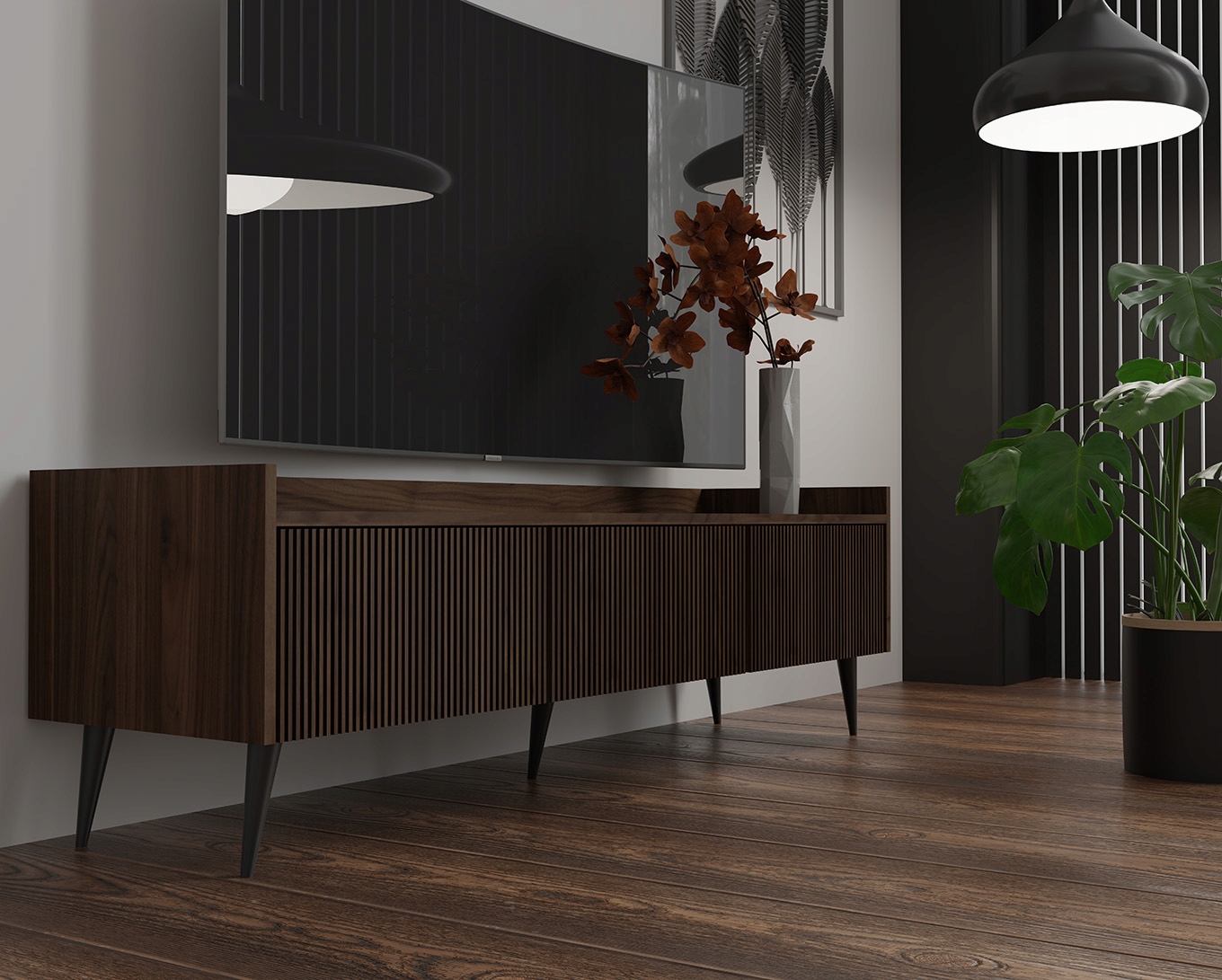 Szafka RTV ADEMO 5 180cm, Meble pokojowe Orzech Marka KING-Meble