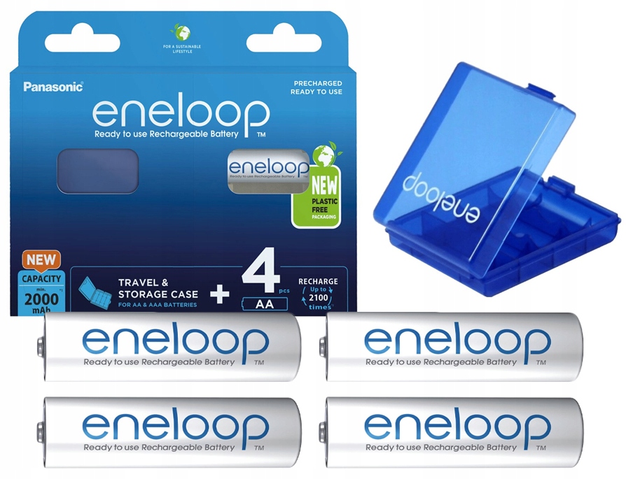

4 x Aku. Panasonic Eneloop Aa R6 2000MAH 2100CYKLI