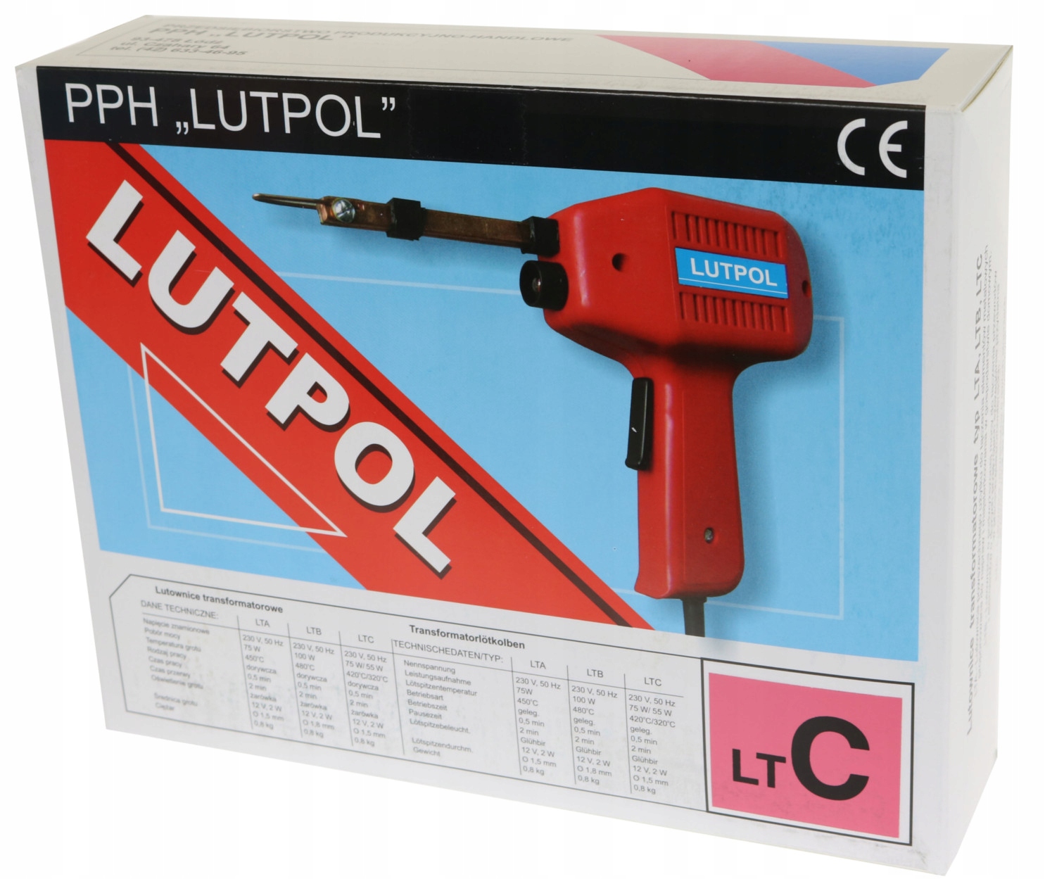 LUTOWNICA TRANSFORMATOROWA 75/55W LUTPOL+AKCESORIA Model LT-C