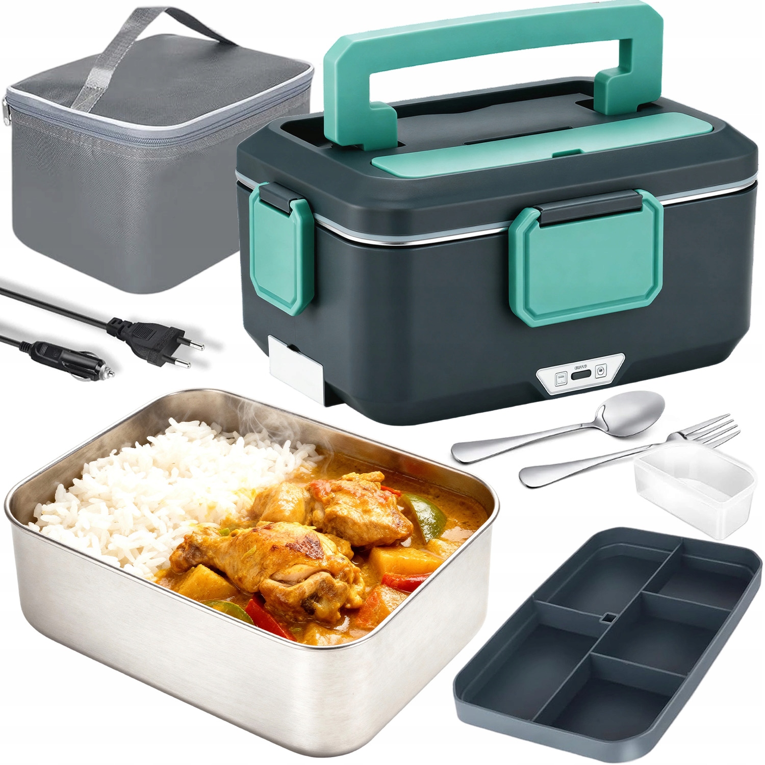 Elektrický Lunch Box Ohřívač Jídel 1.5L Do Auta Domů 12V/24V/220V