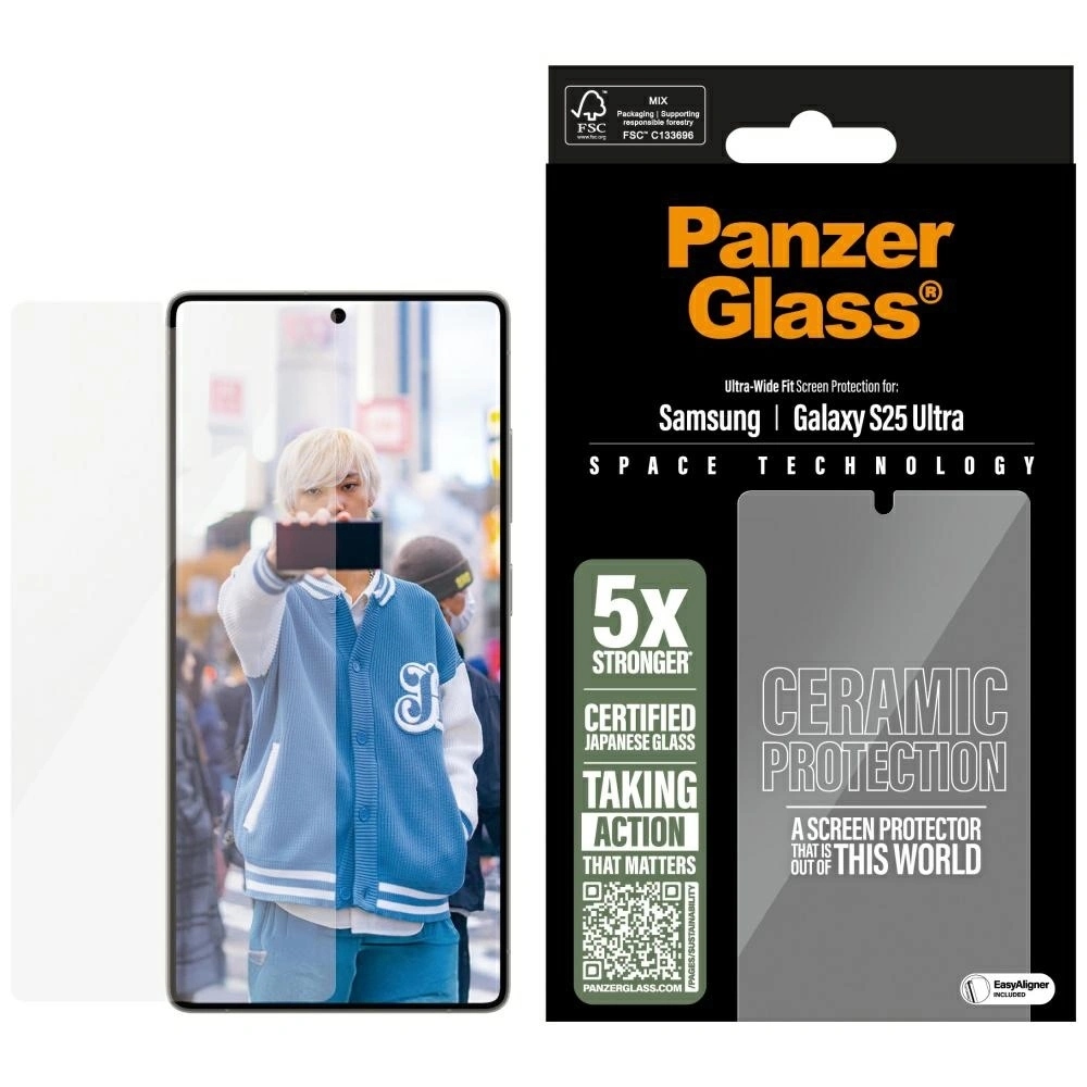 Keramické sklo PanzerGlass Ultra-Wide Fit pre Samsung Galaxy S25 Ultra cer