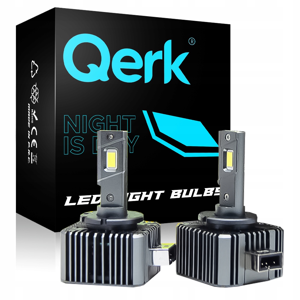 Żarniki Led D1S D1R Qerk HR15 P&p Canbus 8400LM 70W Bi Xenon Zimna Biel