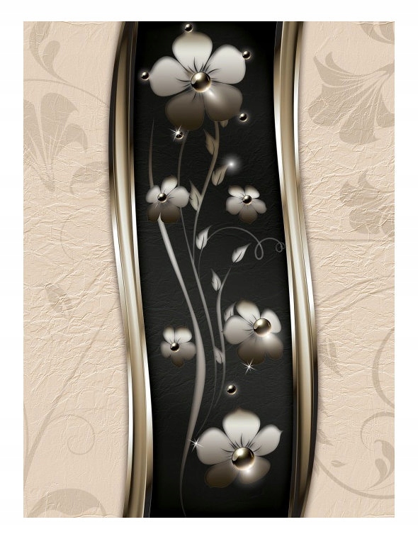 Fototapeta Metalické stříbrné květy Ornament 206x275 Elegantní lepidlo