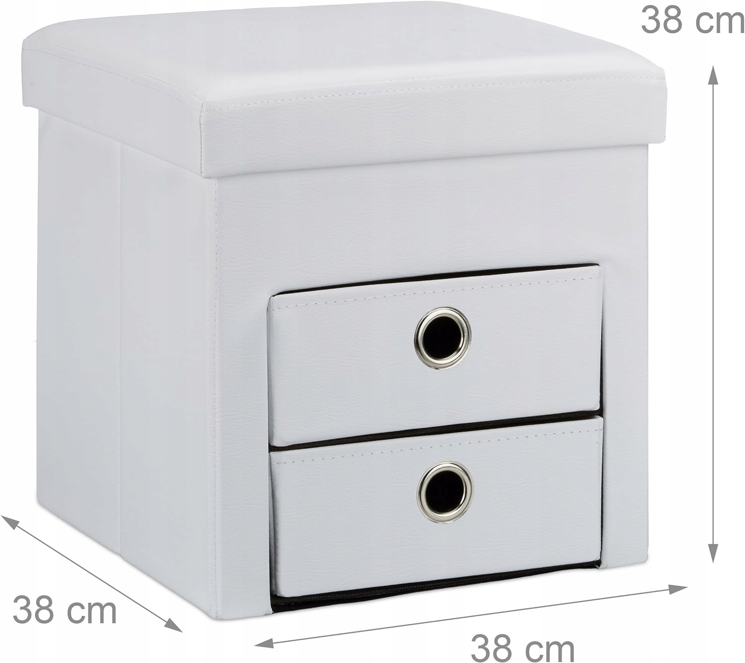 Relaxdays Taboret pufa biała, 38 x 38 x 38 cm EAN (GTIN) 4052025906672