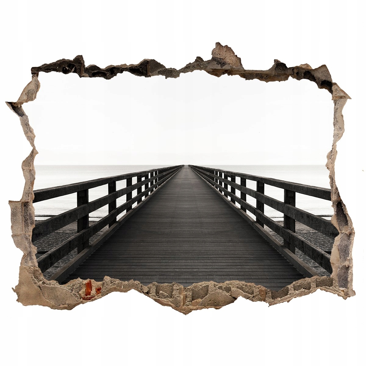 

Fototapeta dziura na ścianę 3d Drewniane molo