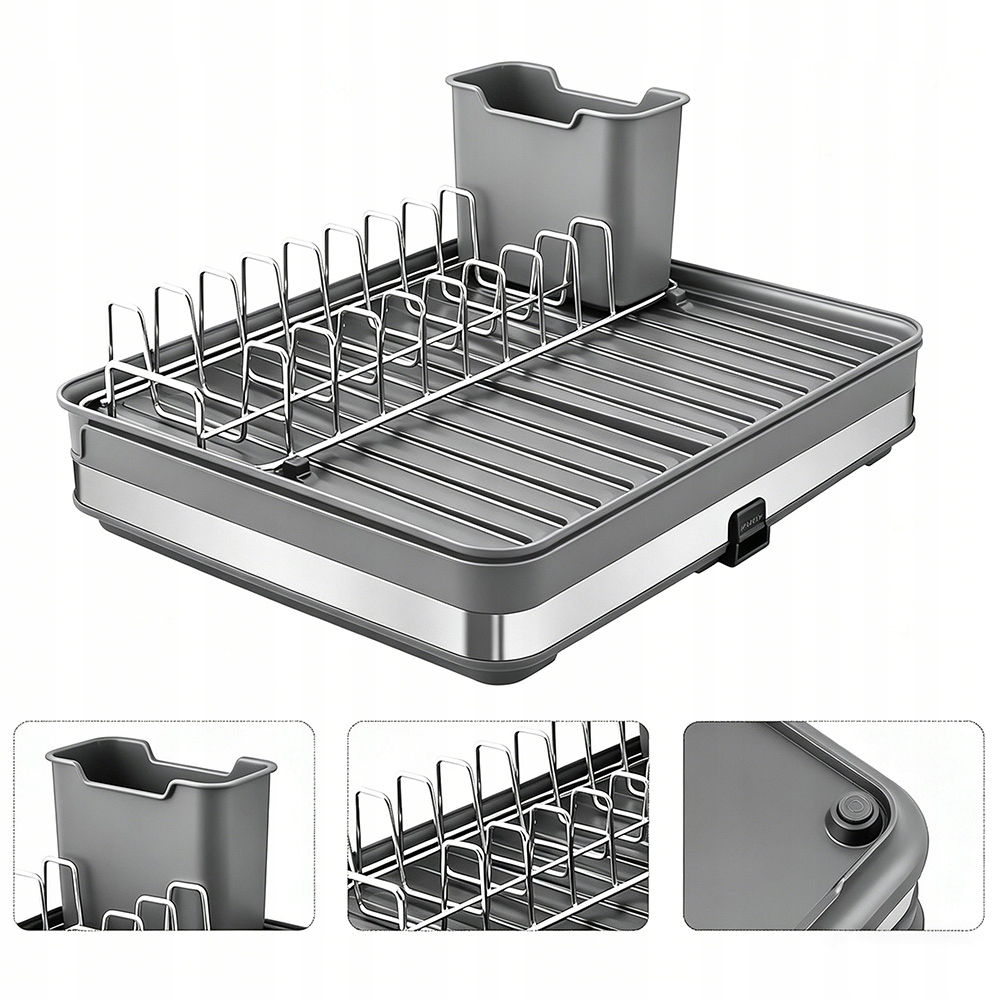 Sušička Odkapávač Na Nádobí Stojící Šedá Na Příbory Nádobí Velká