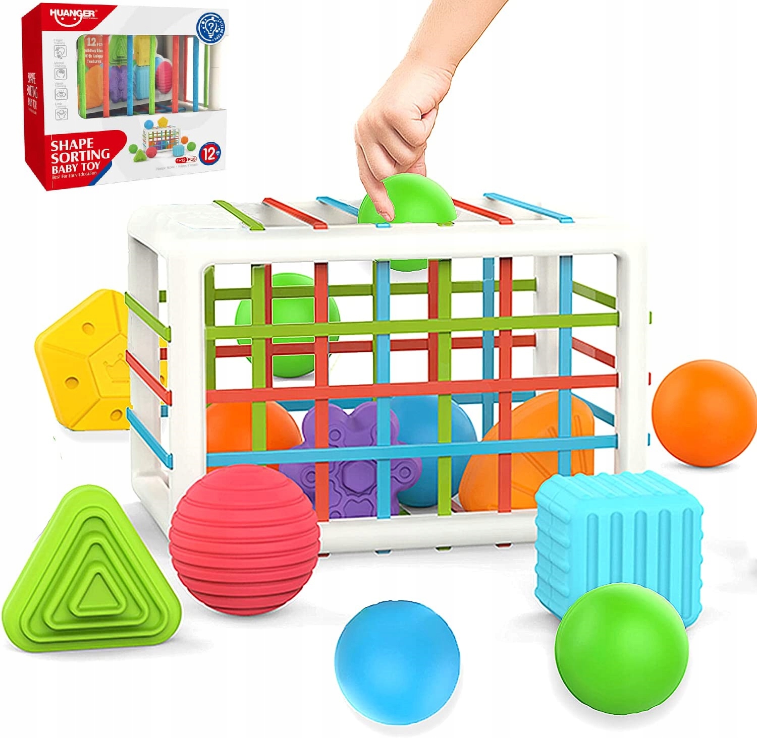 

Elastyczna Kostka Sensoryczna Sorter 12-KLOCKÓW