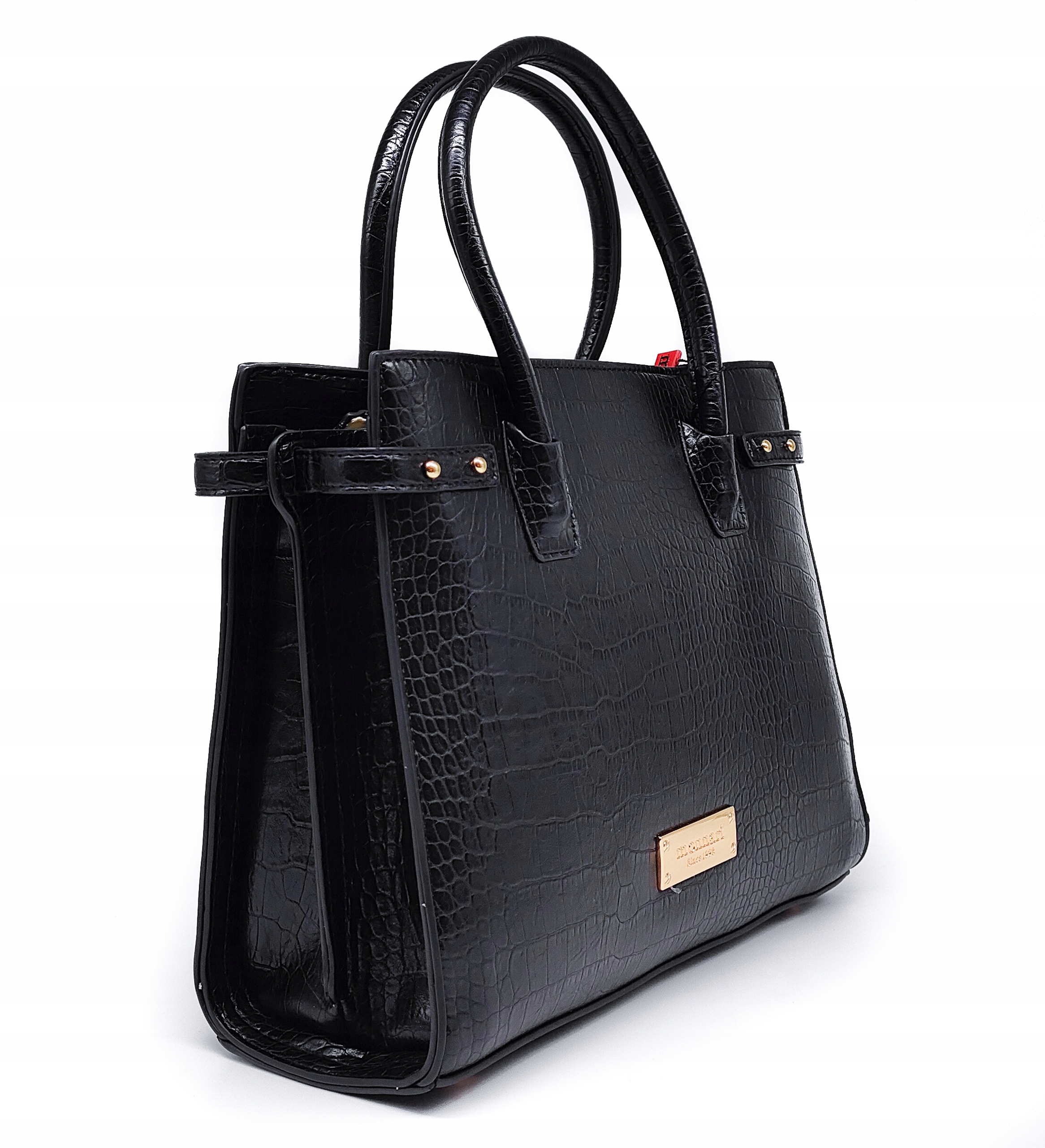 Torebka kuferek czarne croco Monnari Kolor czarny